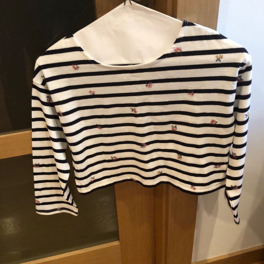 MADEWELL Striped Shirt with Abstract Floral Pattern